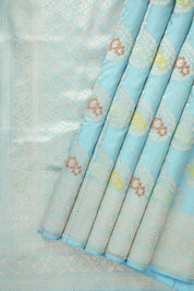 Aqua Banarasi Silk Saree - Saavari - SSABSS73