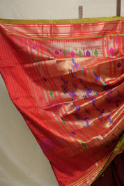 Maroon Silk Paithani Saree - SRMSPS457