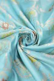 Aqua Banarasi Silk Saree - Saavari - SSABSS73