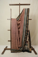 Beige HBP Cotton Silk Saree With Maheshwari Border - SRBCSS1665