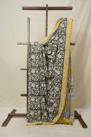Black HBP Cotton Saree - SRBCS3384