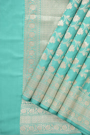 Turquoise Banarasi Silk Saree - Saavari - SSTBSS61