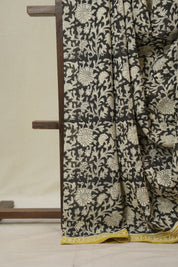 Black HBP Cotton Saree - SRBCS3384