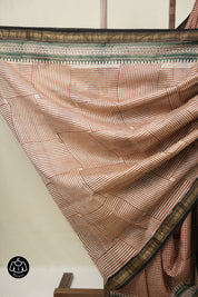 Beige HBP Cotton Silk Saree With Maheshwari Border - SRBCSS1665