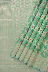 Mint Green Banarasi Silk Saree - Saavari - SSMGBSS67