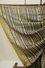 Black HBP Cotton Silk Saree With Maheshwari Border - SRBCSS1664