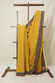 Mustard Cotton Patchwork Saree - SRMCPS296