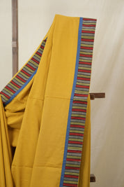 Mustard Cotton Patchwork Saree - SRMCPS296