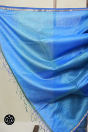 Blue Maheshwari Saree - SRBMS1059