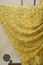 Cream Yellow HBP Chiffon Saree - SRCYHCS26