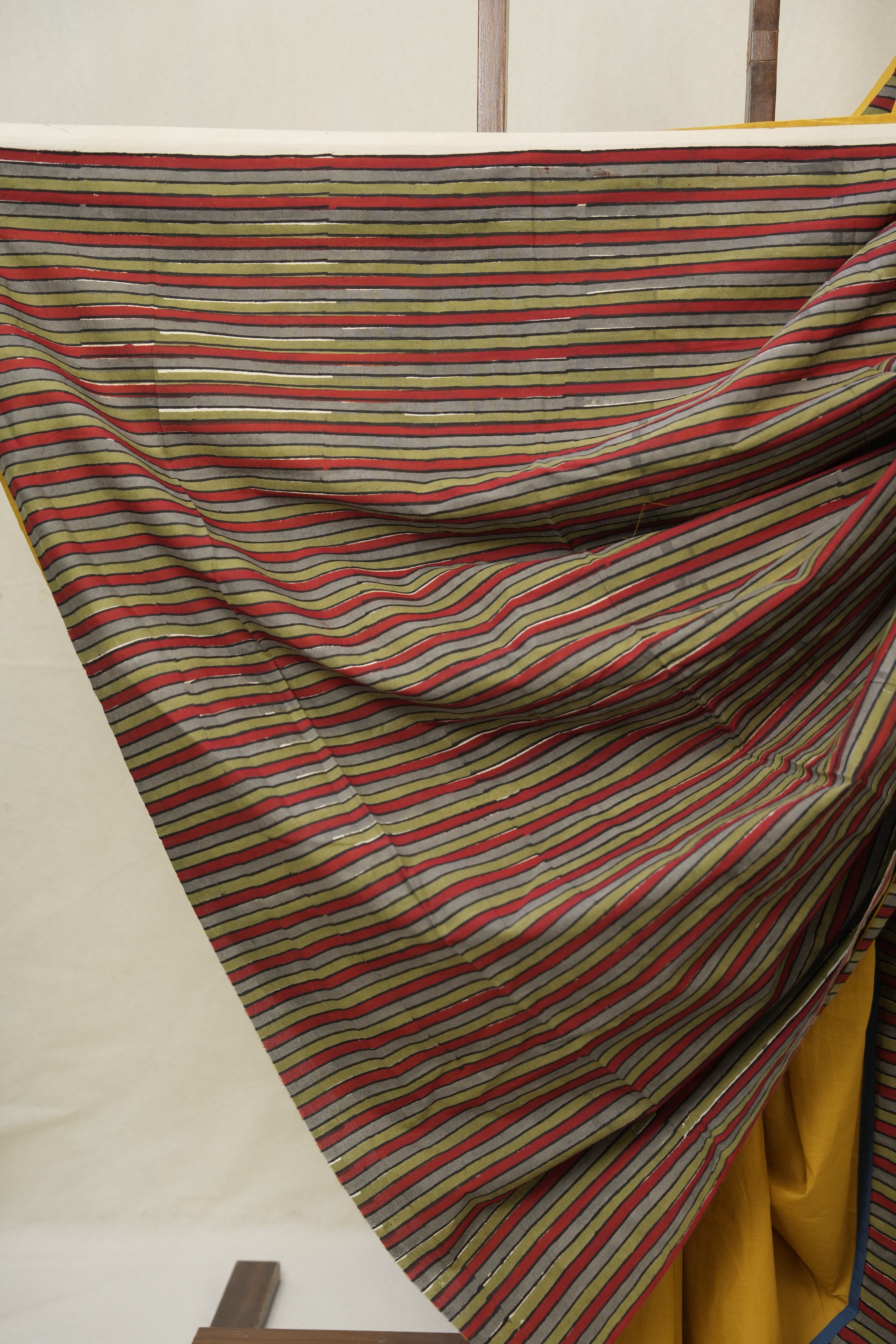 Mustard Cotton Patchwork Saree - SRMCPS296