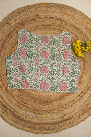 Aqua Green HBP Cotton Sleevless Blouse-SRACSB126