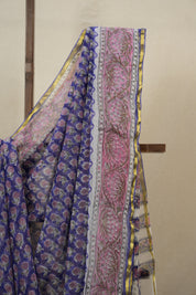 Blue HBP Chiffon Saree - SRBHGS13