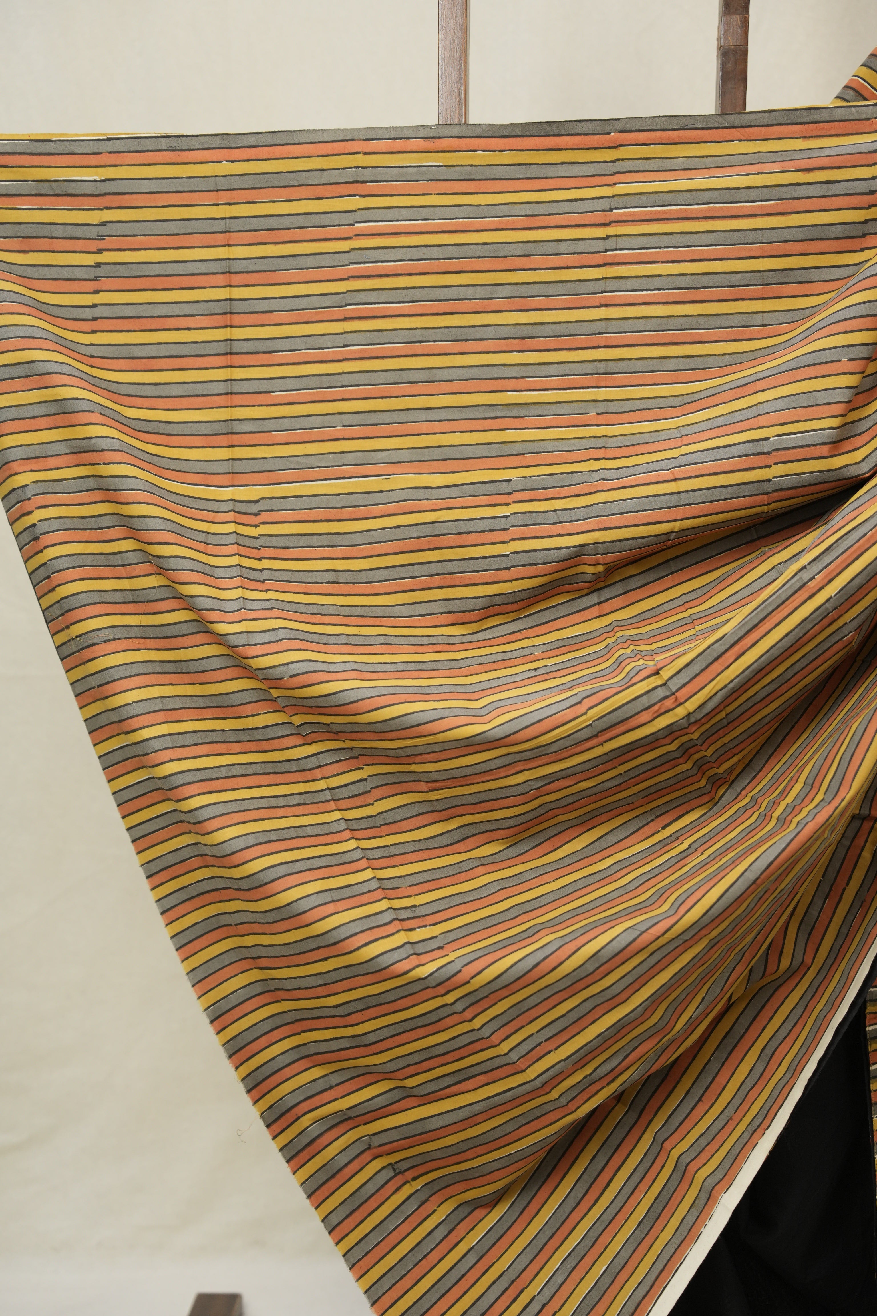Black Cotton Patchwork Saree - SRBCPS295