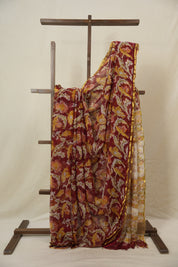 Red HBP Chiffon Saree - SRRHGS16