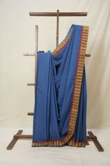 Blue Cotton Patchwork Saree - SRBCPS294