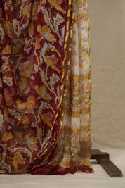 Red HBP Chiffon Saree - SRRHGS16