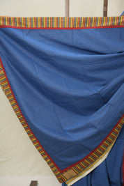 Blue Cotton Patchwork Saree - SRBCPS294