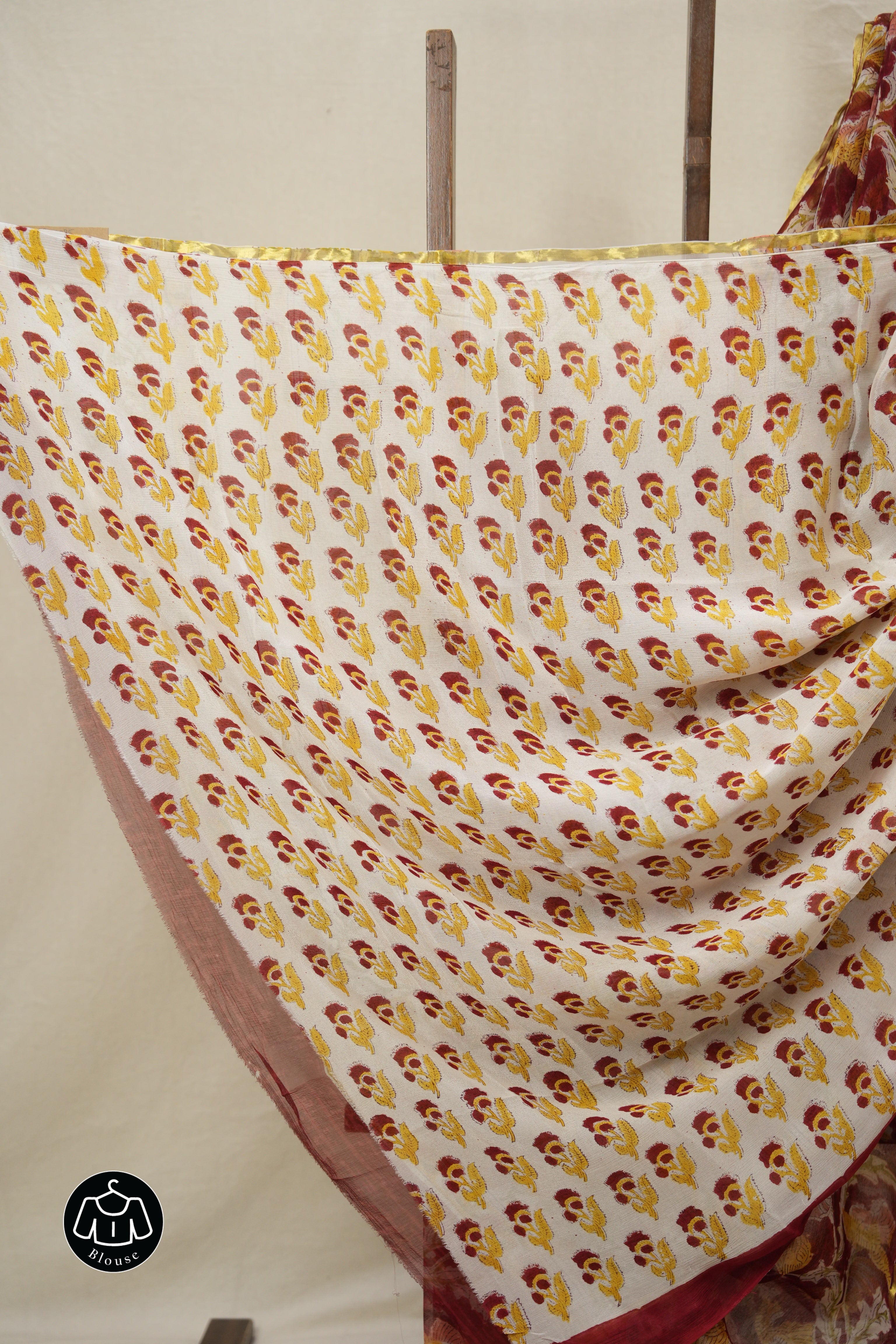 Red HBP Chiffon Saree - SRRHGS16