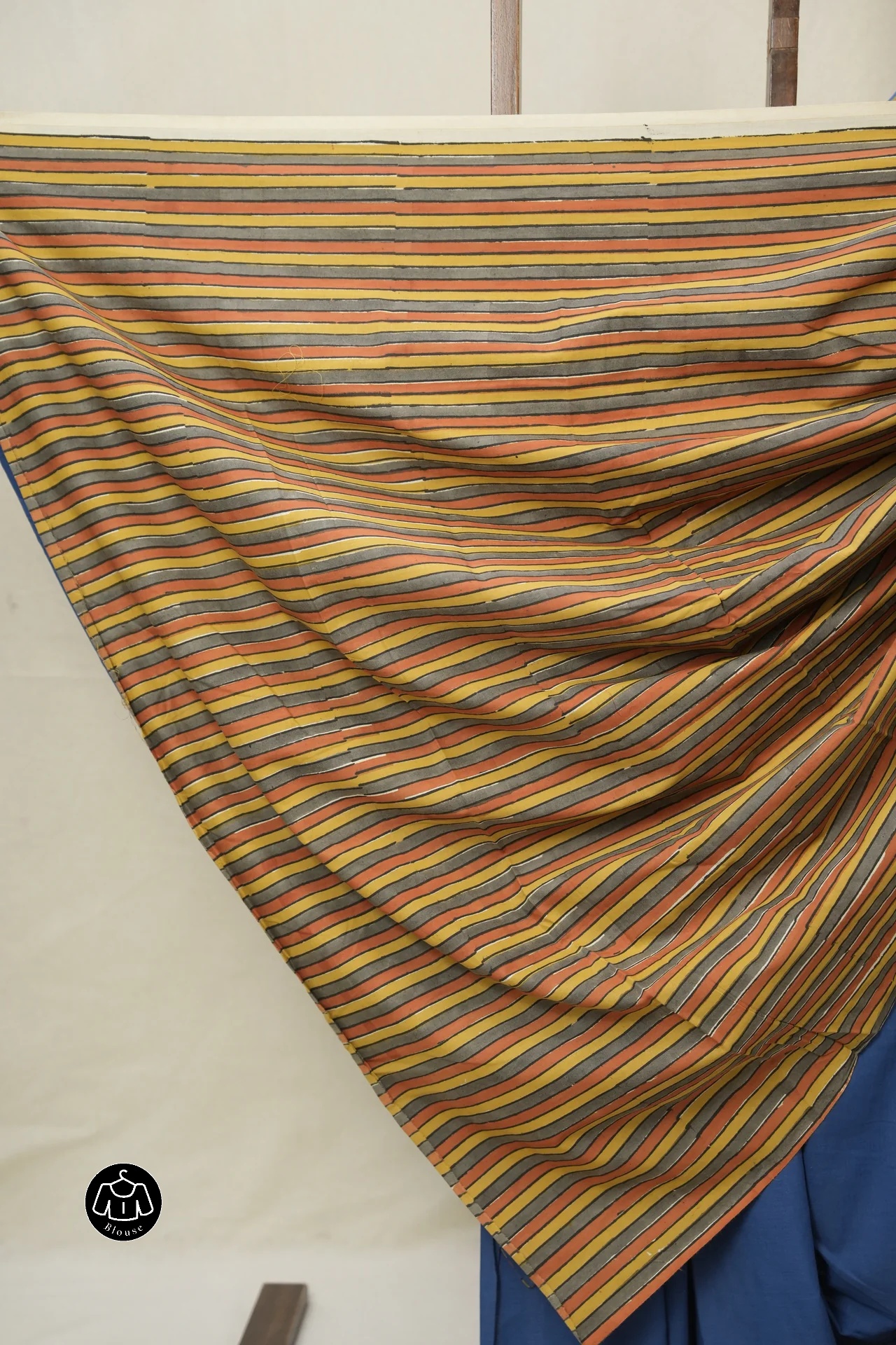 Blue Cotton Patchwork Saree - SRBCPS294