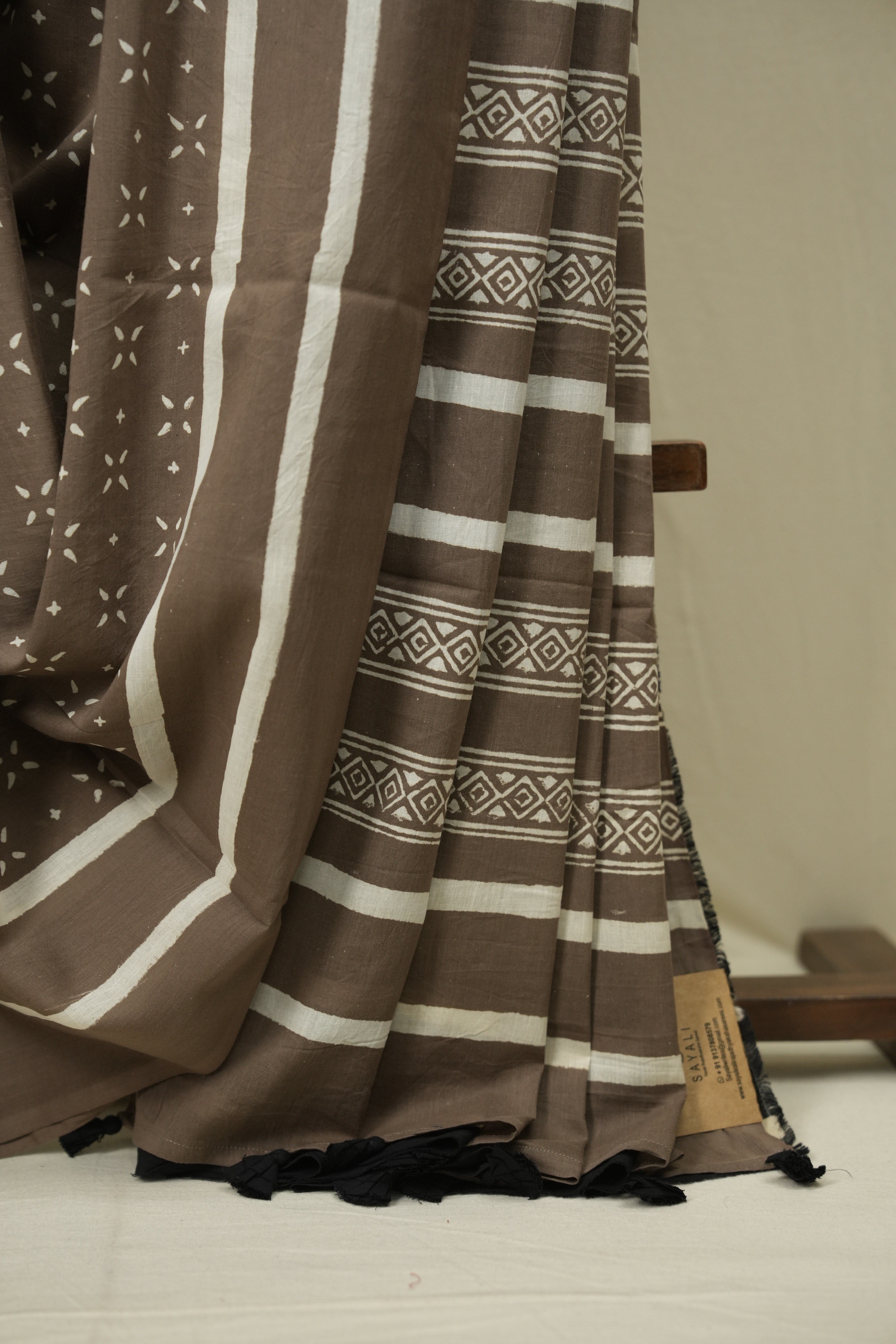 Brown HBP Cotton Saree - SRBCS3471
