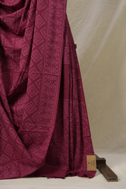 Beet Root Red HBP Cotton Saree - SRBRRS3139