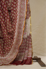 Red HBP Chiffon Saree - SRRHGS21