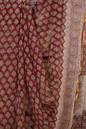 Red HBP Chiffon Saree - SRRHGS21