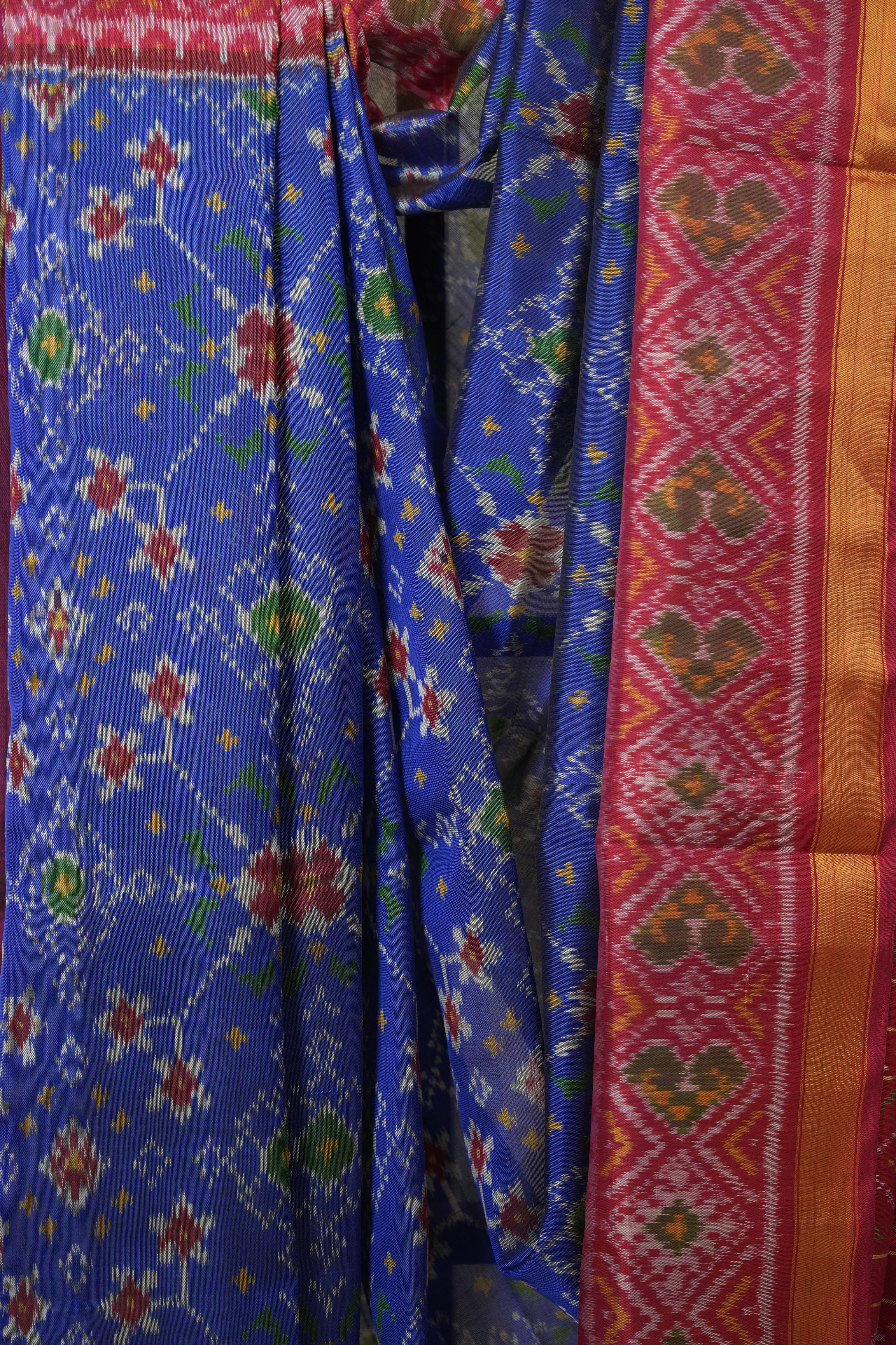 Blue Rajkot Patola Silk Saree - SRBRPSS578