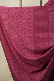 Beet Root Red HBP Cotton Saree - SRBRRS3139