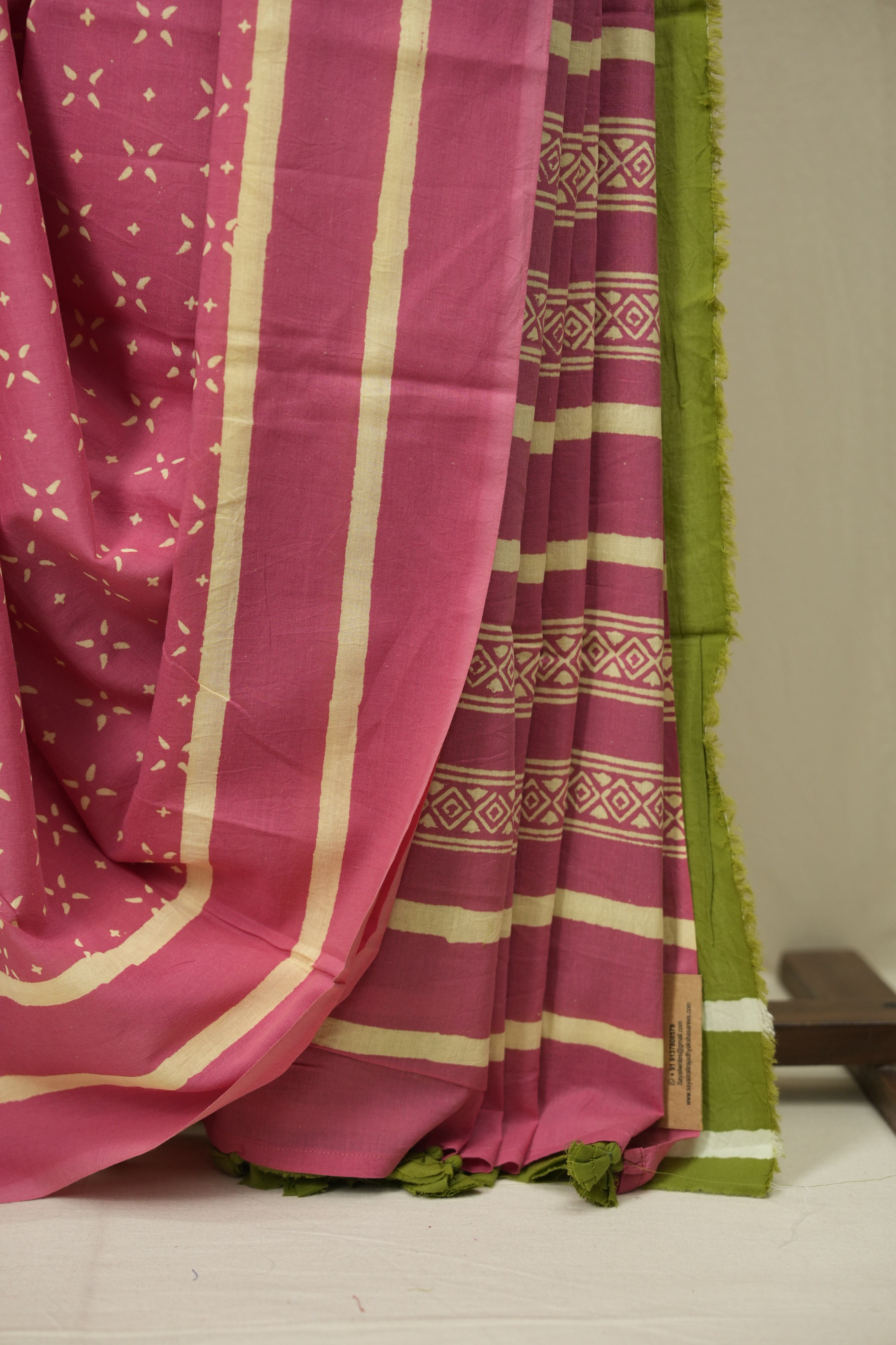 Pink HBP Cotton Saree - SRPCS3472