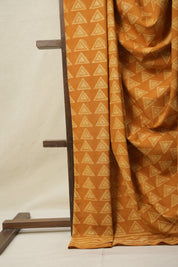 Ochre Yellow HBP Cotton Saree - SROYCS3135