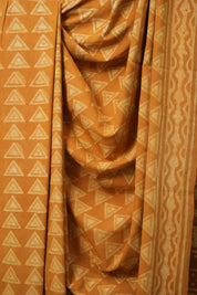 Ochre Yellow HBP Cotton Saree - SROYCS3135