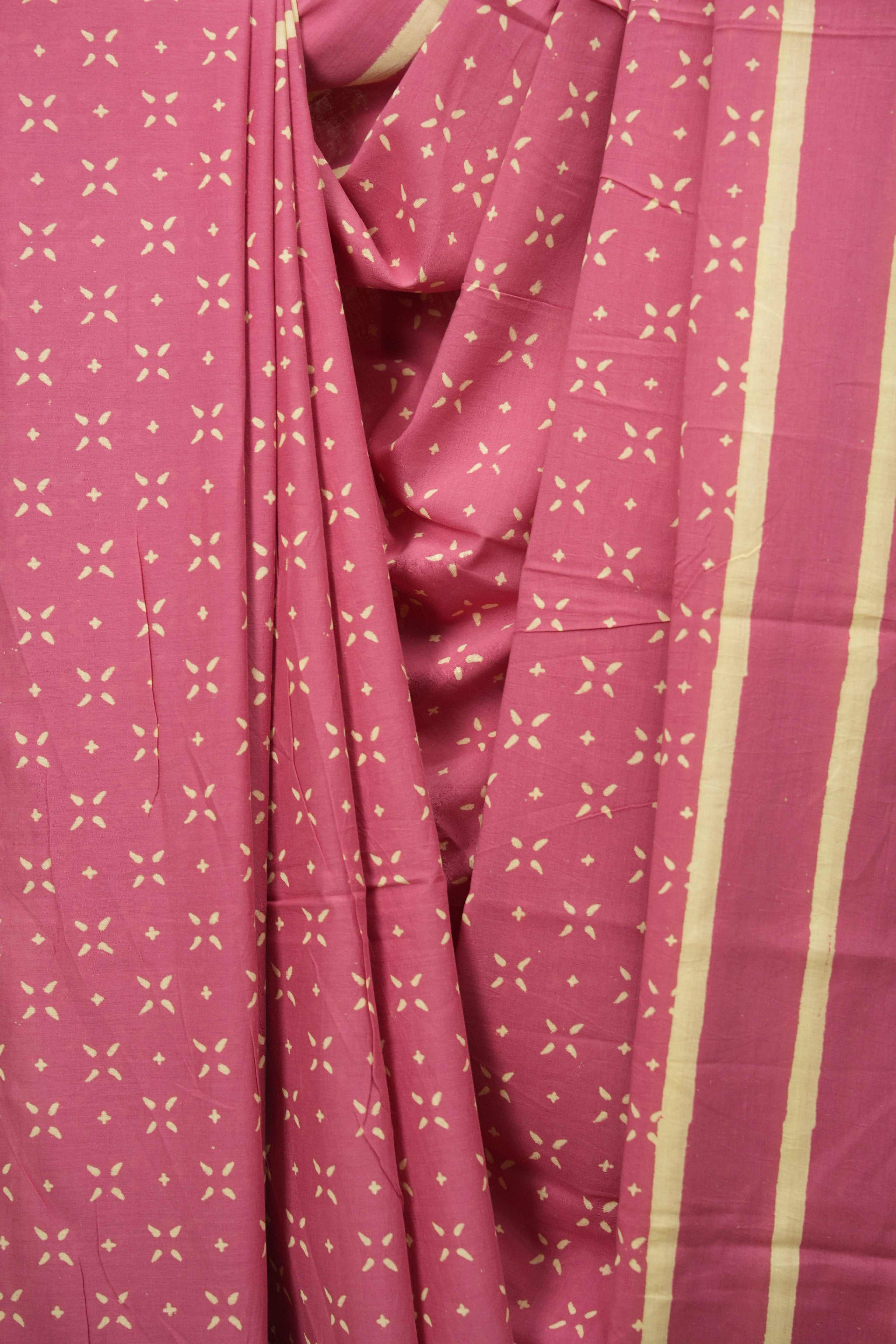 Pink HBP Cotton Saree - SRPCS3472