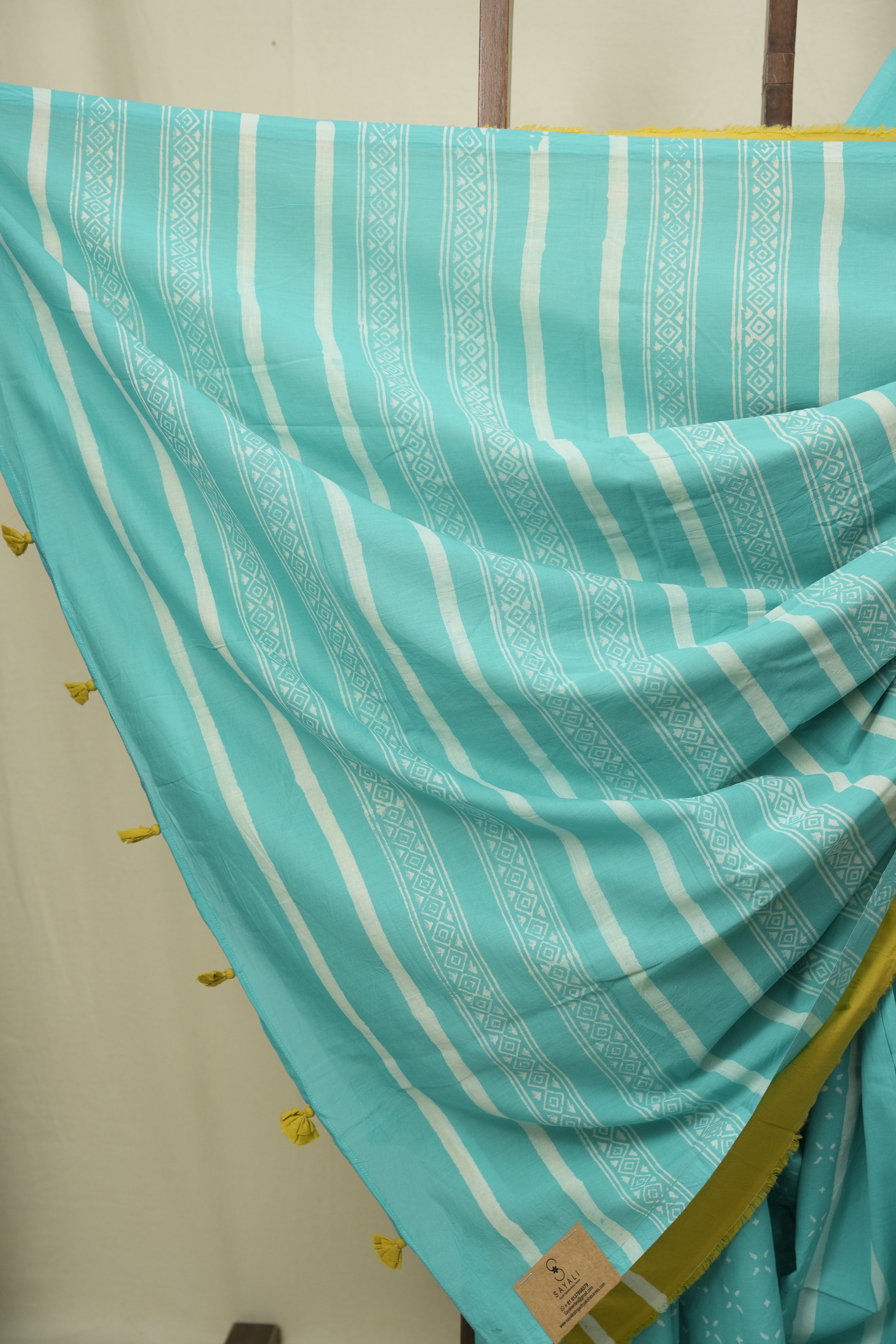 Sea Blue HBP Cotton Saree - SRSBCS3474