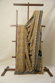 Dark Mustard HBP Cotton Saree - SRDMCS3134