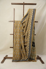 Dark Mustard HBP Cotton Saree - SRDMCS3134