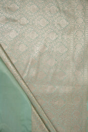 Light Aqua Banarasi Silk Saree - Saavari - SSLABSS54