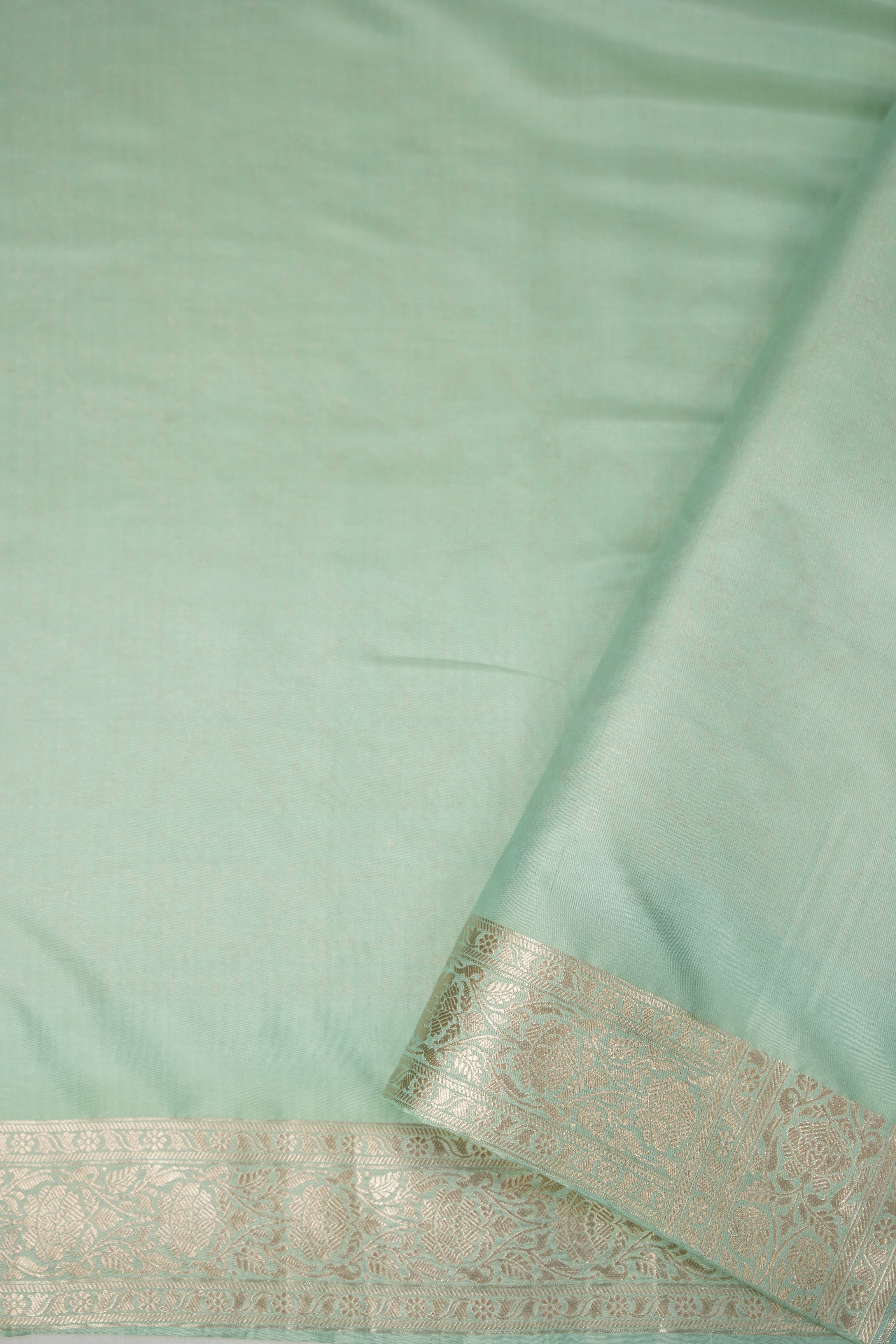 Light Aqua Banarasi Silk Saree - Saavari - SSLABSS54