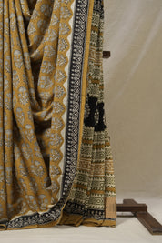 Dark Mustard HBP Cotton Saree - SRDMCS3134