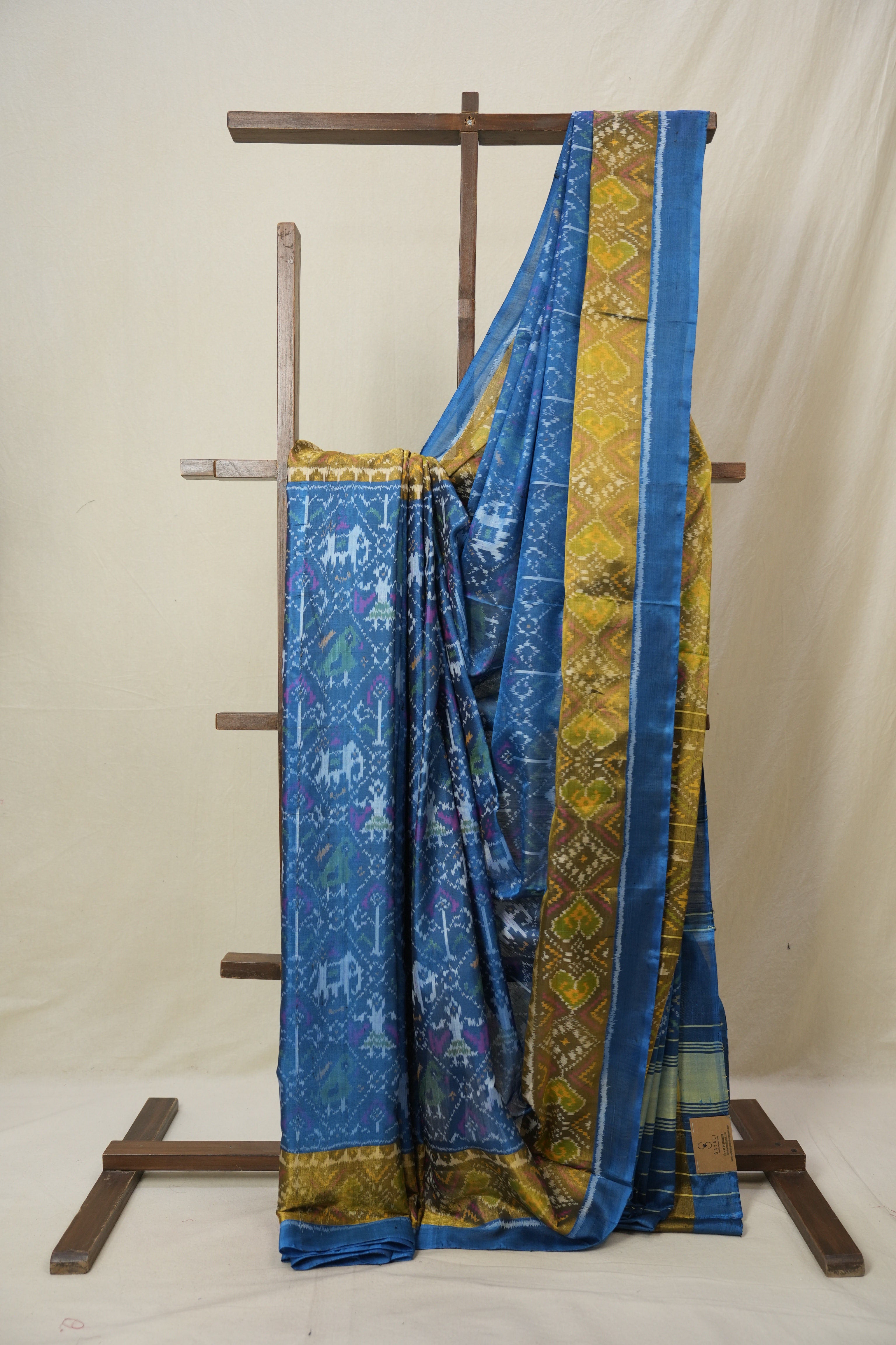 Teal Blue Rajkot Patola Silk Saree - SRTBRPSS582