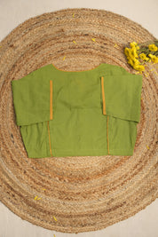 Green Round-Neck Plain Blouse-SRBGCRNPB13
