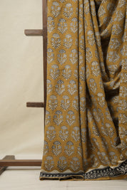 Dark Mustard HBP Cotton Saree - SRDMCS3134