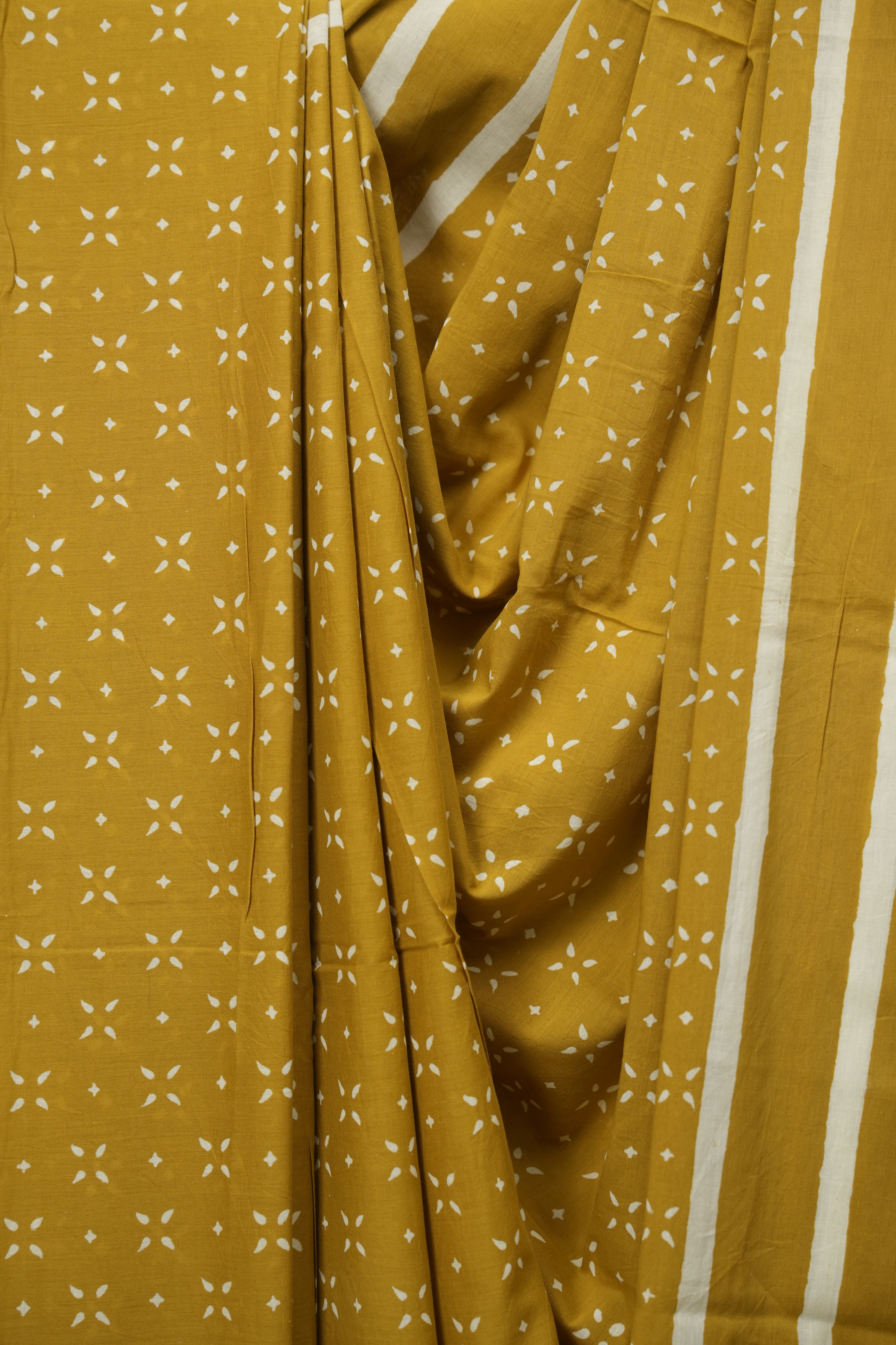 Yellow HBP Cotton Saree - SRYCS3475