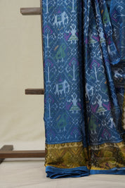 Teal Blue Rajkot Patola Silk Saree - SRTBRPSS582
