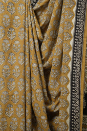 Dark Mustard HBP Cotton Saree - SRDMCS3134