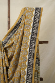 Dark Mustard HBP Cotton Saree - SRDMCS3134