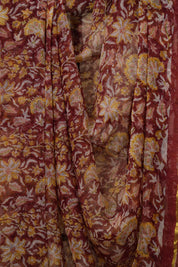 Red HBP Chiffon Saree - SRRHGS18
