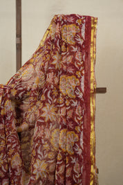 Red HBP Chiffon Saree - SRRHCS25