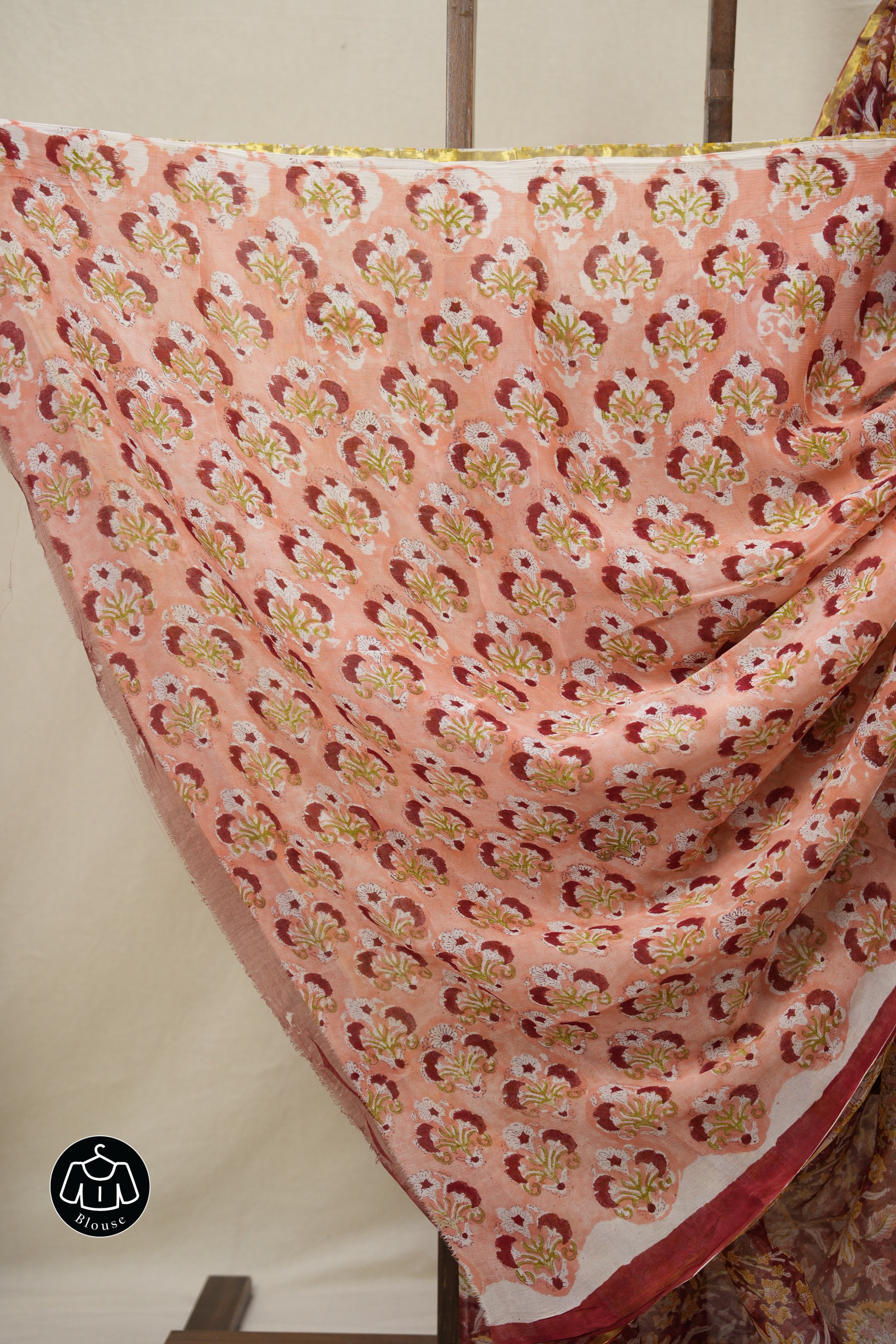 Red HBP Chiffon Saree - SRRHGS18